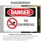 Signmission No Swimming, 5 in W x Rectangle, Vinyl Decal OS-2PACK-DS-D-35-L-1709 - alternate 6